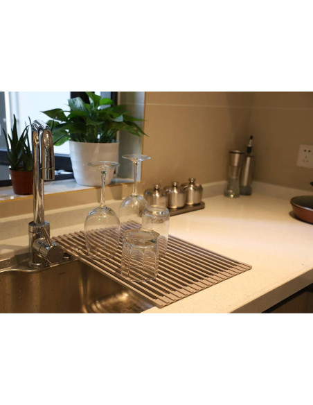 Estante de Secado de Platos Plegable Ahyuan 43x33 cm Gris