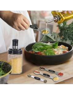 Juego de Cucharas Medidoras Magnéticas Acero Inoxidable 7 Piezas 2