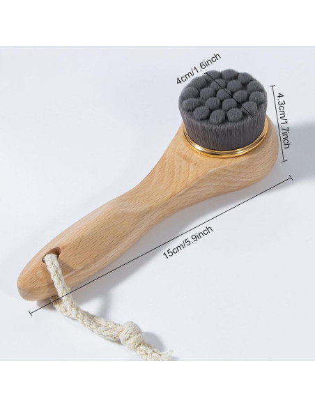 2 Cepillos Limpiadores Faciales Beomeen con Mango de Madera
