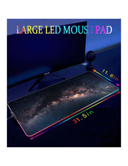Alfombrilla de Ratón RGB Armanza Galaxia 800 x 300 mm
