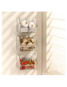 3 Organizadores de Almacenamiento de Pared MdakeGo Transparentes