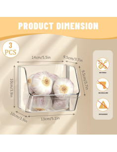 3 Organizadores de Almacenamiento de Pared MdakeGo Transparentes 2