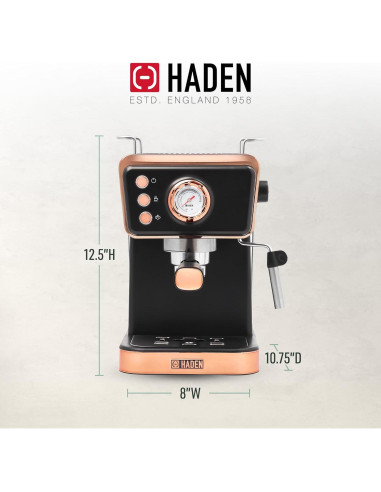 Máquina de Café Espresso HADEN Barista Brew 1.5L Acero Inoxidable