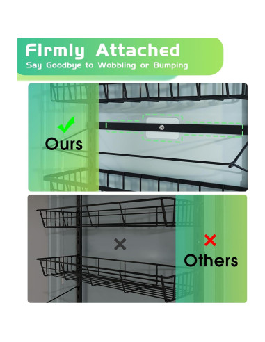 Organizador de despensa sobre la puerta Mefirt 6 niveles Negro