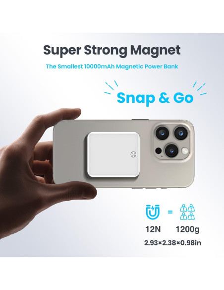 Cargador Portátil Magnético 10000mAh MEKIKI Carga Rápida
