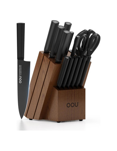 Juego de Cuchillos de Cocina OOU - 15 Piezas Acero Inoxidable
