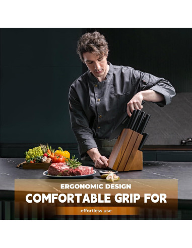 Juego de Cuchillos de Cocina OOU - 15 Piezas Acero Inoxidable