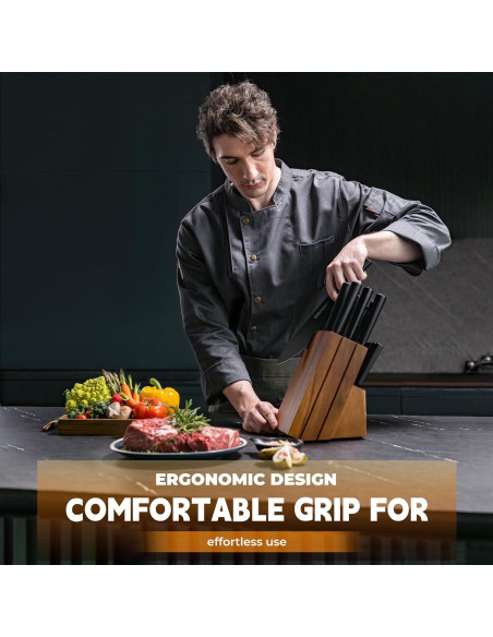 Juego de Cuchillos de Cocina OOU - 15 Piezas Acero Inoxidable
