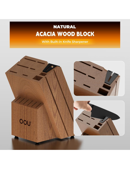 Juego de Cuchillos de Cocina OOU - 15 Piezas Acero Inoxidable