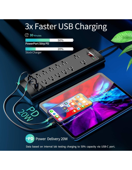 Protector de Sobretensión Bototek 5.5ft con 12 Salidas AC y 4 USB Protector de Sobretensión Bototek 5.5ft con 12 Salidas AC y 4 USB