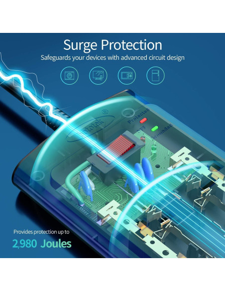 Protector de Sobretensión Bototek 5.5ft con 12 Salidas AC y 4 USB Protector de Sobretensión Bototek 5.5ft con 12 Salidas AC y 4 USB