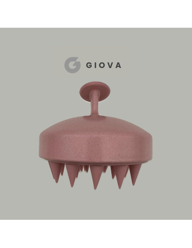 Masajeador de Cuero Cabelludo Giova Rosa - Cepillo Suave para Relajación