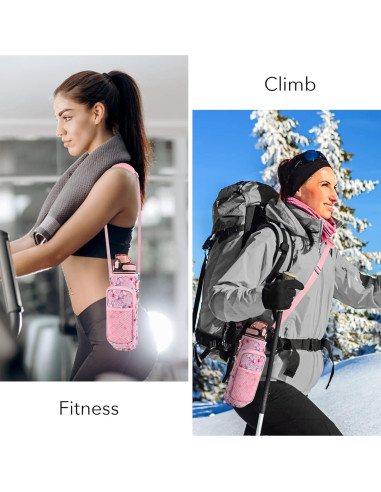 Botella de Agua Reutilizable Newfad 0.95L con Pajilla y Correa