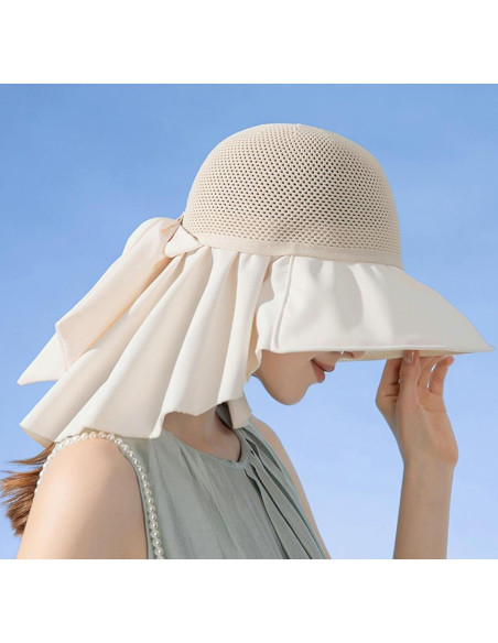 Sombrero de Sol Plegable Beige Mujer UPF 50+ Protección UV Sombrero de Sol Plegable Beige Mujer UPF 50+ Protección UV