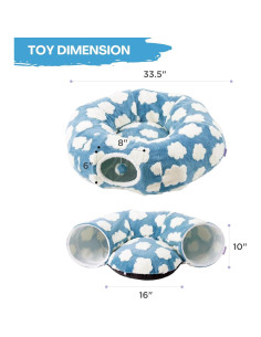 Túnel de Cama para Gatos Bedsure Donut 85cm Plegable Azul 2