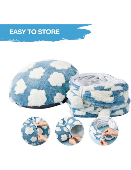 Túnel de Cama para Gatos Bedsure Donut 85cm Plegable Azul Túnel de Cama para Gatos Bedsure Donut 85cm Plegable Azul