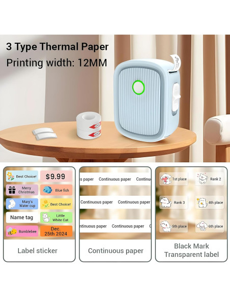 Impresora de Etiquetas Bluetooth Miemieyo Mini Pro 12mm Impresora de Etiquetas Bluetooth Miemieyo Mini Pro 12mm