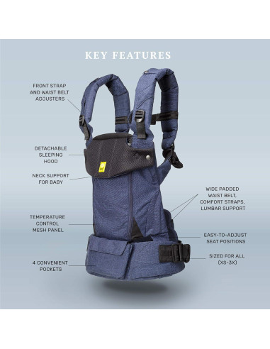 Portabebés Ergonómico LÍLLÉbaby Serenity 6-en-1 Negro