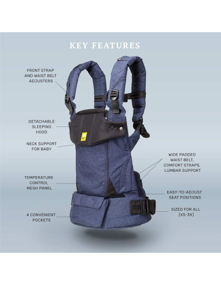 Portabebés Ergonómico LÍLLÉbaby Serenity 6-en-1 Negro