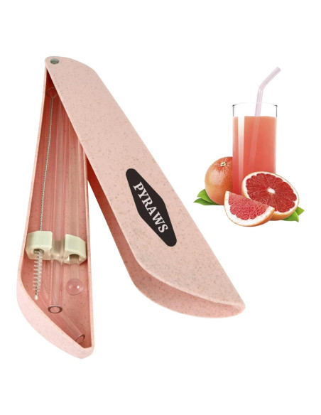 Set de Popotes de Vidrio Reutilizables PYRAWS con Estuche Set de Popotes de Vidrio Reutilizables PYRAWS con Estuche