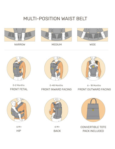 Portabebés Ergonómico LÍLLÉbaby Serenity 6-en-1 Negro