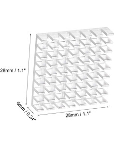 Disipador Electrónico Uxcell 28x28x6mm Plata 10pcs 2