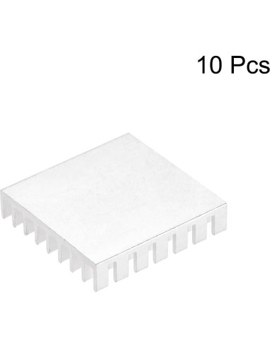 Disipador Electrónico Uxcell 28x28x6mm Plata 10pcs