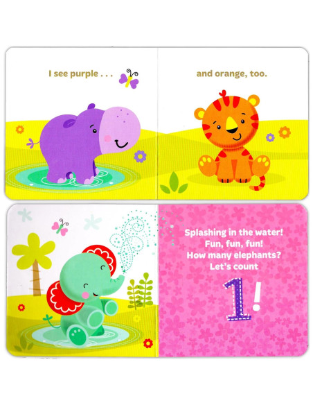 Conjunto de 4 Libros de Cartón Fisher Price para Bebés