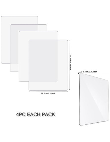 4 Almohadillas de Corte Acrílicas AlinaCraft 22.5x15.5cm