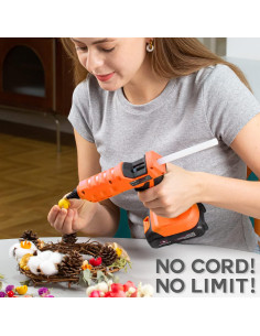 Pistola de Pegamento Inalámbrica THINKWORK 20V 100W con 30 Palitos 2