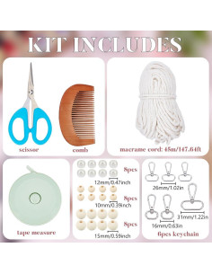 Kit de Llaveros de Macramé BEUNITONE para Principiantes DIY 2