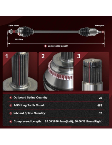 Eje de Transmisión CV Anytek para Toyota Corolla 2003-2008