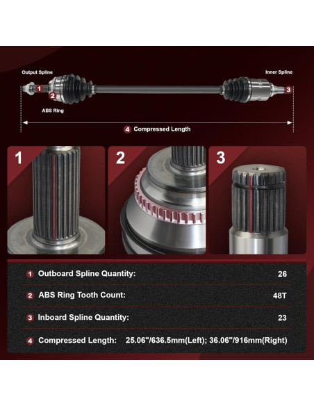 Eje de Transmisión CV Anytek para Toyota Corolla 2003-2008