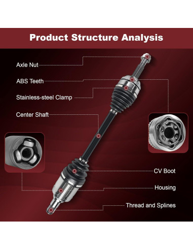 Eje de Transmisión CV Anytek para Toyota Corolla 2003-2008