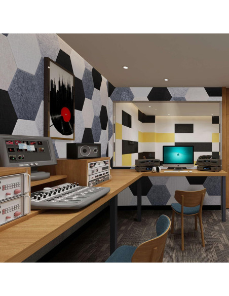 Paneles Acústicos Autoadhesivos 12 Pcs 30.48x25.4 cm Aislamiento