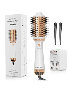 Cepillo Secador Doble Voltaje Plavogue PV222 Oro Blanco 380g