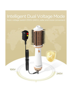 Cepillo Secador Doble Voltaje Plavogue PV222 Oro Blanco 380g 2