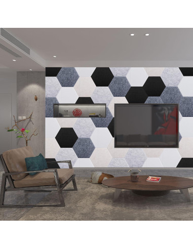 Paneles Acústicos Autoadhesivos 12 Pcs 30.48x25.4 cm Aislamiento