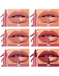 Set de Labios 6Pcs BestLand - Lápiz Labial y Barra Ombre Mate 2