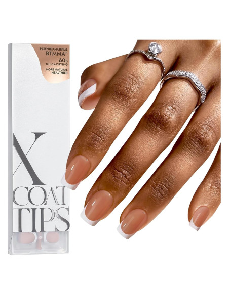 Uñas de Gel de Punta Francesa BTArtboxnails 160pcs Cortas