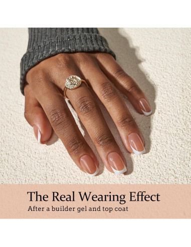 Uñas de Gel de Punta Francesa BTArtboxnails 160pcs Cortas