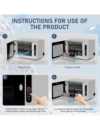 Máquina de Limpieza UV para Herramientas de Uñas Geisofu 10L