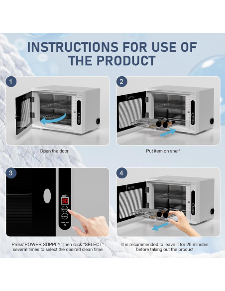 Máquina de Limpieza UV para Herramientas de Uñas Geisofu 10L