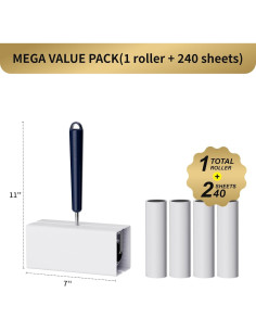 Rodillo de Pelusa JoviQ Extra Pegajoso 16 cm con 240 Hojas 2