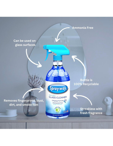 Limpiador de Vidrios Sprayway 0.95L Paquete de 6 Sin Amoníaco