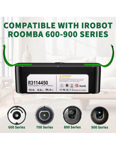 Batería de Reemplazo DSANKE 14.4V 6000mAh para iRobot Roomba