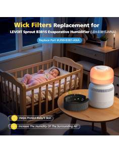 Paquete de 2 Filtros de Mecha iSingo para Humidificador LEVOIT Sprout 2