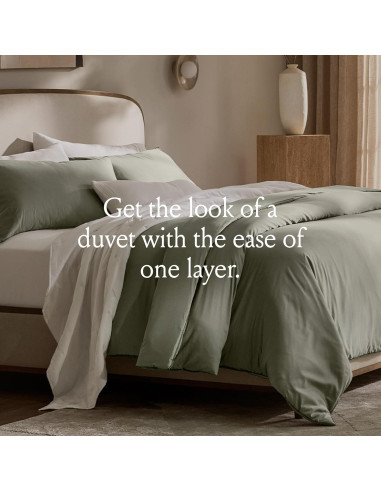 Conjunto de Edredón Doble Reina BOLL & BRANCH 100% Algodón Orgánico Mineral