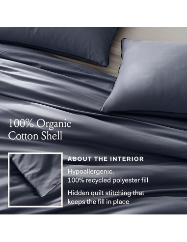 Conjunto de Edredón Doble Reina BOLL & BRANCH 100% Algodón Orgánico Mineral