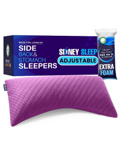 Almohada King Sidney Sleep Curvada Ajustable Magenta